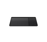 Silicone Coffee Mat 15.75x23.6Inch Coffee Bar Mat with Detachable Dish Drying Mat Raised Spill Proof Edges Black
