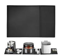 Silicone Coffee Mat 24"x16", Non-Slip,Heat-Resistant Mat with Raised Edges,Foldable & Drainable Design,Ideal for Espresso Machines,Coffee Makers, and Kitchen Countertops,Noise-Reducing & Spill-Proof