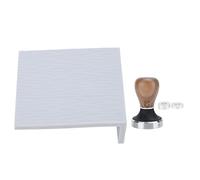 Silicone Coffee Tamper Mat Stainless Steel Coffee Tamper with 58mm Wood Tamper Perfect Protection for Home Kitchen Coffee Making Accessories (Grey)