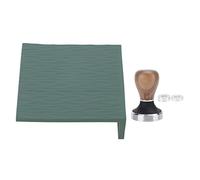 SILICONE COFFEE TAMPER MAT STAINLESS STEEL WITH WOOD FOR HOME KITCHEN (Green)