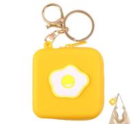 Silicone Coin Bag Key Ring - 8 x 8 cm Mini Coin Bag, Cute Pattern, Small Bag for , Cards, Keys, Versatile Coin Pouch for Backpack, Handbag, Children, Women, Men, Gift, Yellow, see description