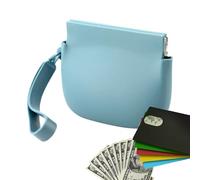 Silicone Coin Purse - Compact Wallet 10.4 x 8 cm | Soft Silicone + Metal Spring Buckle - Portable Mini Organizer Keyring | Ideal for , Lipstick, Earphones and Hard Keys, blue, Please refer to the