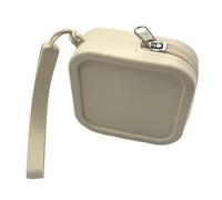 Silicone Coin Purses Candy Color Silicone Organizer Wallet Waterproof Coin Purse Zipper Earphone Bag Travel Portable Simple Small Item Pouch Unisex for Change, Receipts, Keys(Beige)