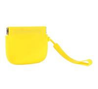 Silicone Coin Purses Silicone Snap Wallet Coin Pouch & Key Holder Mini Earphone/Cash Organizer Pouch with Wrist Strap for Change, Receipts, Keys(Yellow)