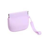 Silicone Coin Purses Silicone Snap Wallet Coin Pouch & Key Holder Mini Earphone/Cash Organizer Pouch with Wrist Strap for Change, Receipts, Keys(Light Purple)