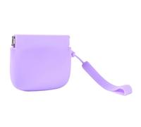 Silicone Coin Purses Silicone Snap Wallet Coin Pouch & Key Holder Mini Earphone/Cash Organizer Pouch with Wrist Strap for Change, Receipts, Keys(Purple)