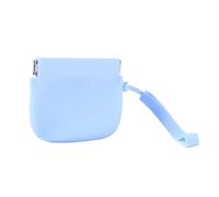 Silicone Coin Purses Silicone Snap Wallet Coin Pouch & Key Holder Mini Earphone/Cash Organizer Pouch with Wrist Strap for Change, Receipts, Keys(Blue)