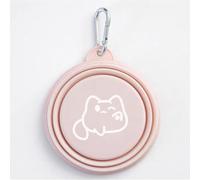 Silicone Collapsible Dog Bowls for Small Pet, Portable Water Bowl with Hook for Dogs Cats Pet Foldable Feeding Watering Dish for Traveling Camping Walking Parking (Pink)