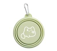 Silicone Collapsible Dog Bowls for Small Pet, Portable Water Bowl with Hook for Dogs Cats Pet Foldable Feeding Watering Dish for Traveling Camping Walking Parking (Green)