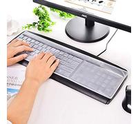 Silicone Computer Keyboard Cover Anti Dust Keyboard Protector, Waterproof Transparent Skin for Desktop PC Keyboards - Universal 44.5 x 13.4cm (17.5" x 5.3")