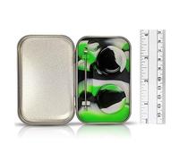 Silicone Concentrates Container Non Stick Large Wax Oil Cream Jar Dab Slick Oil Jars Wax Dab Kit Silicone Dab Containers 5ml (2) + Wax Silicone Case Stainless Steel Wax Carving Tool