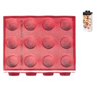 Silicone Conical Mold 12 Places Microperforated 6.5 Cm Red
