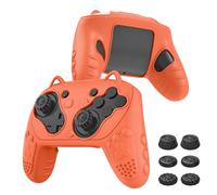 Silicone Controller Case Set Compatible with Nintendo Switch 2 Pro, Gamepad Accessories - Protective Softshell Cover with 6 Thumb Grips, Shock-Resistant & Ergonomic Comfort Grip Design (Orange)