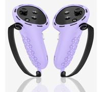 Silicone Controller Grips with Elastic Knuckle Straps for Meta 3 and 2, Non-Slip Protective Covers for VR Gaming Sessions, Multicolor 2-Pack