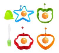 Silicone Cooking Rings | Silicone Egg Mould | 4 Food Food Moulds for Eggs, Pancakes and Omelets | Heat Resistant, Easy to Reduce Design | Create Funny Shapes and Perfect Geko