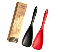 Silicone Cooking Spoon Spatula Set, 2 Piece Seamless Kitchen Utensils for Stirring, Serving, Scraping and Mixing Silicone Cooking Spoon Spatula Kitchen Utensil Nonstick Pan Scraper Serving Saute Tool