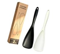 Silicone Cooking Spoon Spatula Set, 2 Piece Seamless Kitchen Utensils for Stirring, Serving, Scraping and Mixing Silicone Cooking Spoon Spatula Kitchen Utensil Nonstick Pan Scraper Serving Saute Tool