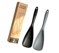 Silicone Cooking Spoon Spatula Set, 2 Piece Seamless Kitchen Utensils for Stirring, Serving, Scraping and Mixing Silicone Cooking Spoon Spatula Kitchen Utensil Nonstick Pan Scraper Serving Saute Tool