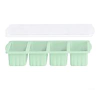 Silicone Cooling Tray with Lid, 28.8 x 14.4 x 0.9 cm, Large & Soup Storage Container, Stackable, Leak-Proof, Kitchen(Green2)