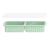 Silicone Cooling Tray with Lid, 28.8 x 14.4 x 0.9 cm, Large & Soup Storage Container, Stackable, Leak-Proof, Kitchen(Green)