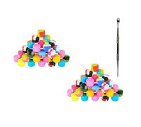 Silicone Cosmetics and Cream Container Pots, 2ml, with Metal Tool, Pack of 40