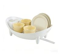 Silicone Countertop Storage With Utensil Holder - Multi-Purpose Drain Rack, Folding Kitchenware Dryer, Space-Saving Stand | Dish Drying Rack For Home Sink Counter Camping Travel Apartment