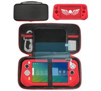 Silicone Cover and Carrying Case Compatible with Logitech G Cloud Gaming Handheld, Screen Protector for Logitech G Cloud Console Accessories (Black/Red)
