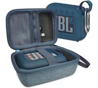 Silicone Cover and Hard Carrying Case for JBL Go 4 Portable Bluetooth Speaker, Protective Holder Carrier for JBL Go 4 Speaker Accessories (Blue)
