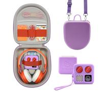 Silicone Cover and Travel Case Compatible with Yoto Mini with Headphones, Hard Carrying Case with Shoulder Strap and Adventure Jacket Accessories Set for Yoto Mini, Lavender