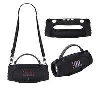 Silicone Cover Case Compatible with JBL Charge 6 Portable Bluetooth Speaker, Portable Protective Case with Shoulder Strap Wireless Speaker Accessories for JBL Charge 6 Bluetooth Speaker (Black)