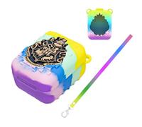 Silicone Cover Case for Bitzee Har Potter Interactive Toy Digital Pet, Protective Case for Virtual Electronic Pets with Lanyard (Ice cream)