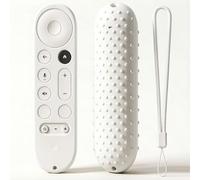 Silicone Cover Case for Google TV Streamer 4K Google TV (4K) Voice Remote 2024 Remote Cover Anti-Slipping Silicone Case - White