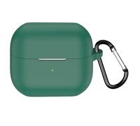 Silicone Cover Case for Samsung Galaxy Buds 3/3 Pro, Protective Sleeve with Carabiner Full Cover Protection Case for Galaxy Buds 3 & Galaxy Buds 3 Pro Earbuds Headphone Accessories (Dark Green)