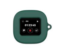 Silicone Cover Case for Soundcore Liberty 5 Pro Max, 2mm Thin Full Protection Shockproof Shell with Front Screen Cutout, Support Wireless Charging, Metal Carabiner Clip (Green)