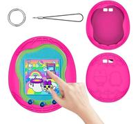 Silicone Cover Case for Tamagotchi Uni (2023),Sleeve Protector Skin for Virtual Pet Game Machine,with with Finger Lanyard,Protective Soft Cover Shell for Virtual Pet Toy (Rose red)