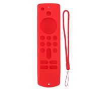 Silicone Cover for Fire TV Stick 3rd Gen Remote Control Anti Slip Protective Case with Lanyard Soft Shockproof Skin Friendly Black Set for Easy Grip and Full Button Access (Red Set)