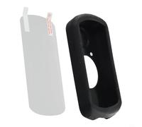 Silicone Cover for Garmin Edge 1030 Plus Black Protective Case | Soft silicone material, shock absorption, black for color, fits Edge 1030 Plus, includes screen film(Black)