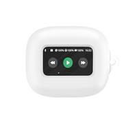 Silicone Cover for JBL LIVE BEAM 3,Protective Case for Wireless Earbuds Charging Box,Shockproof Skin Sleeve for Headphone,Earphone Protector Accessories with Carabiner (White)