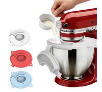 Silicone Cover for Mixer Bowl, for Artisan for Classic Series, for 4.5-5 QT Tilting Head Food Processor, Anti-Splash Lid with Folding Bowl, Easy to Clean (Red + Bowl)