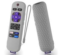 Silicone Cover for Roku Voice TV Remote RCAL7R/Roku Express/Roku Streaming Stick TV Remote Protective Case Silicone Sleeve for Roku TV Remote Cover with Lanyard (Grey)