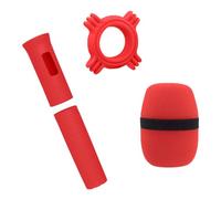 Silicone cover microphone sleeve and sponge front shield reduce noise and protect the clear sound microphone windshield