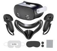 Silicone Cover Set Compatible with Meta Quest 3S Accessories, Silicone Face Cover, VR Shell Headset Cover, Touch Controller Grips,and Lens Protective Cover Accessories for Oculus Quest 3S