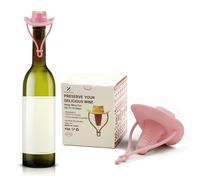 Silicone Cowboy Hat Wine Stopper, Silicone Made Bottle Topper for Whiskey, Dust-Proof Protector Lid for Bottle, Reusable Wine Tips Lids (Pink)