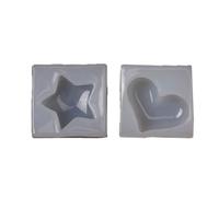 Silicone Craft Cast Heart Star Shape for Render Clay Productions Consumable Substance Not Deadly Plan Thin Tool Silicone Cast for Clay Handicrafts