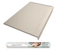 Silicone Craft Mat for Painting, PlayDoh and Art Projects with Angle-Protective Safety Edge - Toddlers & Kids Placemat - Non-Slip & BPA-Free Food Mat - 1.5mm Thick, 24"x16", Vanilla Cream