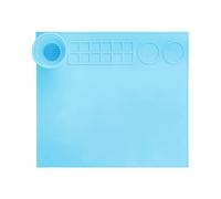Silicone Craft Mat Jagowa Painting Dividers Non-Stick Silicone Mat for Resin Casting with Cleaning Cup for DIY Clay Crafts Painting
