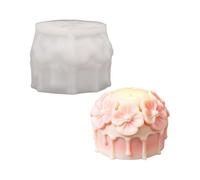 Silicone Craft Mold for Making, Round Casting for Resin, Soap and Plaster Projects, White Single Mold for Creative Use Blossom Floral Casting Resin Craft Soap Round Wax Class Supply Decorative