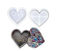 Silicone Crafting Molds Heart Shape Unique Holders Moulds Storage Boxes Molds Soft Materials for Easy Releasing Storage Container Craft