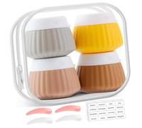 Silicone Cream Jars Travel Containers for Toiletries,Leakproof Travel Essential with Lid for Face Hand Body Cream Travel Bottles with Clear Bag