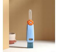 Silicone Crevice Cleaning Brush Set, Portable Bottle Neck Scrubber For Narrow Spaces, Cup Lid And Vase Cleaning Wand, Tight Corner Gap Tool For Blender Jar(Blue)